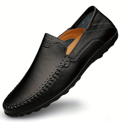 CLOHOO Men’s Business Casual Leather Shoes – Comfortable Breathable Cowhide with Durable Rubber Sole