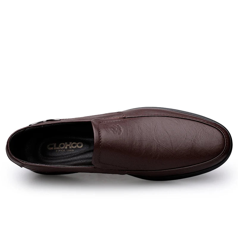 Men’s Business Casual Shoes – Handmade Layered Cowhide Leather with Durable Rubber Bottom for Office & Leisure