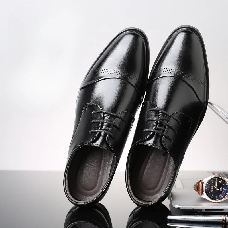 Men’s Formal Leather Shoes – Classic Business Dress Shoes in Large Sizes