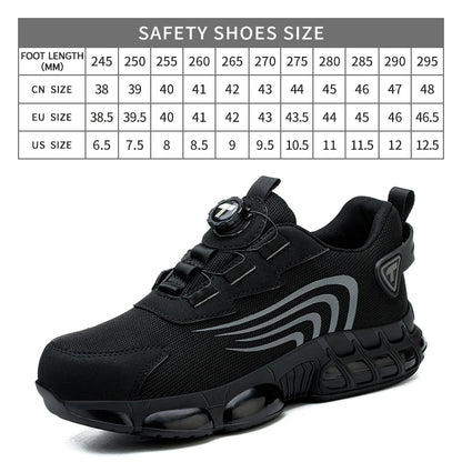 Modern Work Sneakers – Stylish Safety Shoes with Rotary Button Fit & Full Protection
