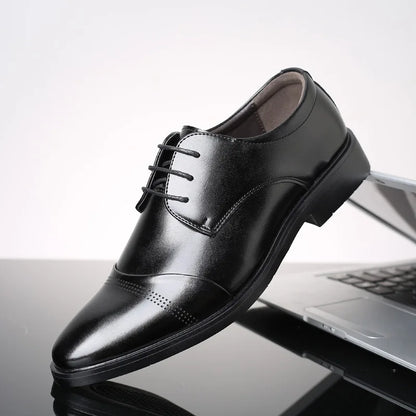 Men’s Formal Leather Shoes – Classic Business Dress Shoes in Large Sizes