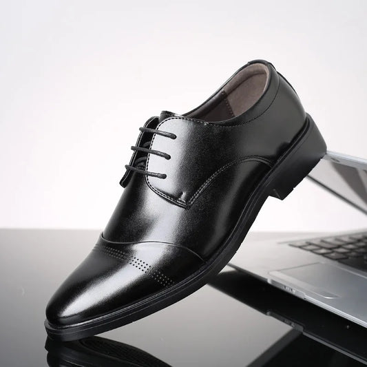 Men’s Formal Leather Shoes – Classic Business Dress Shoes in Large Sizes
