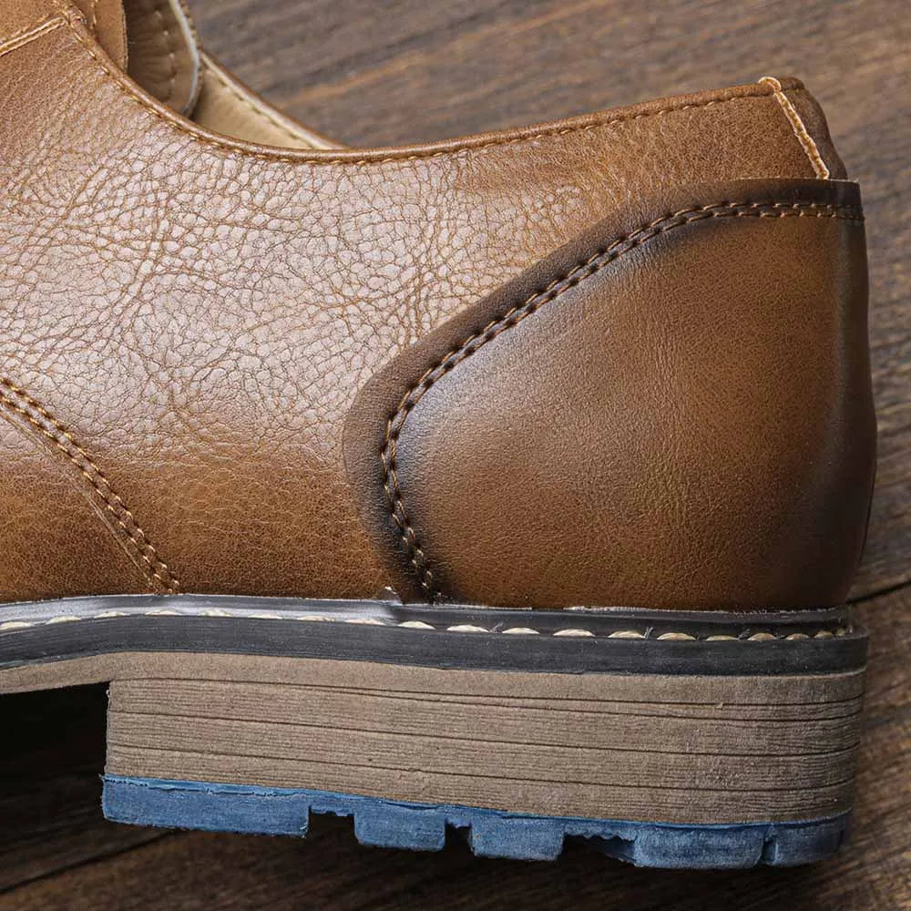 Retro Men's Derby Shoes 2024 New Men Casual shoes Fashion Men Leather Shoes #AL6604