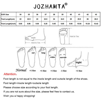JOZHAMTA Women’s Leather Gladiator Sandals – Strappy Flats with Low Heels (Sizes 34–43)