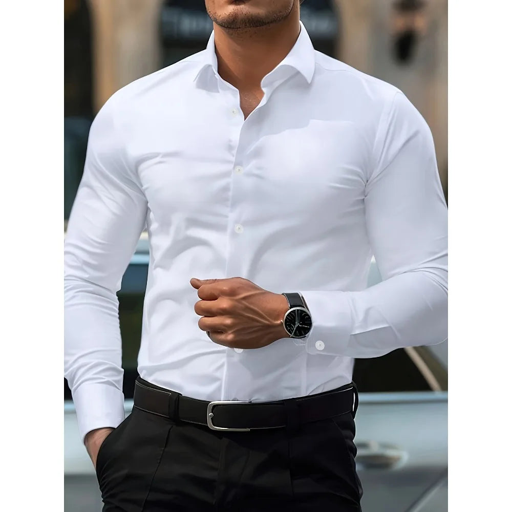 Timeless Men’s Smart Casual Shirt – Stretch Comfort for Work or Everyday Style
