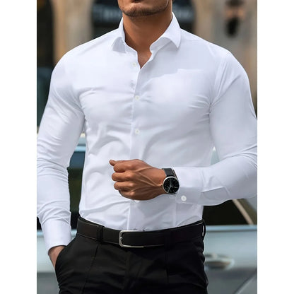 Timeless Men’s Smart Casual Shirt – Stretch Comfort for Work or Everyday Style