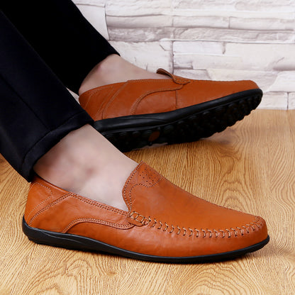 Men’s Genuine Leather Loafers – Casual Luxury Slip-On, Breathable Comfort