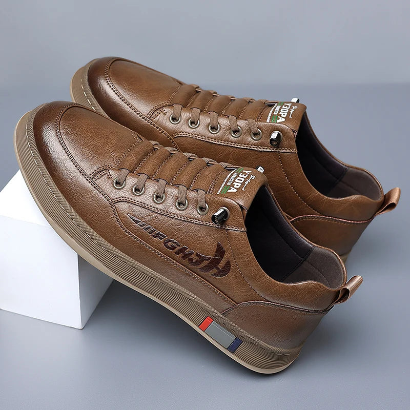 Trendy Men's Casual Shoes Simple Men's Retro Genuine Leather Shoes Elegant Formal  Commuter Work Shoes Free Delivery Loafers