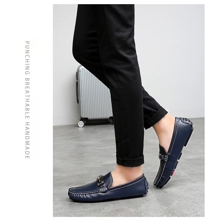 Handcrafted Leather Loafers – Effortless Comfort with Korean-Inspired Style
