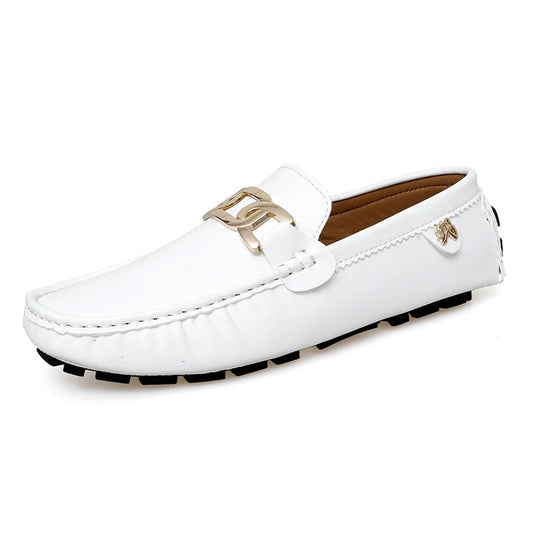Men’s Handmade Loafers – 2025 Breathable Slip-On Plaid Flats for All Seasons