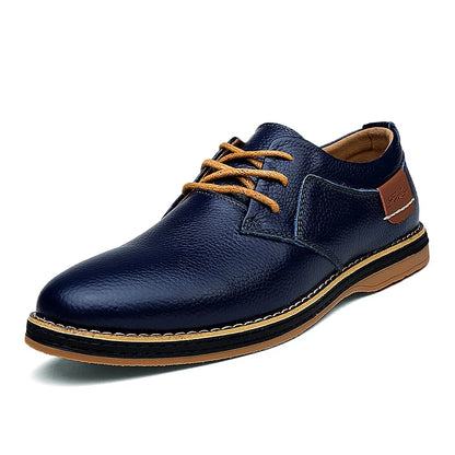 Spring/Autumn Men’s Oxford Shoes – Genuine Leather Lace-Up Formal Dress Shoes, Casual Business & Wedding Footwear, Big Sizes 38–48