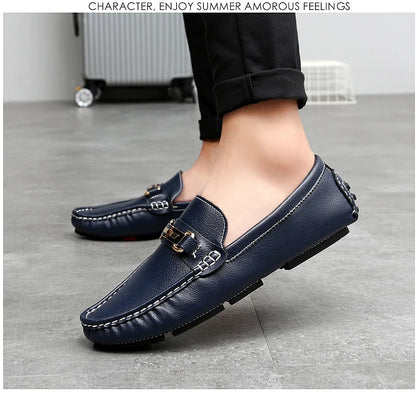 Handcrafted Leather Loafers – Effortless Comfort with Korean-Inspired Style