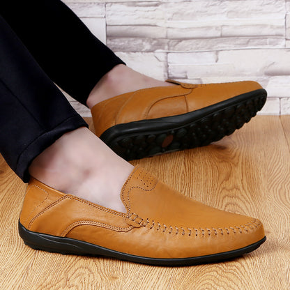 Men’s Genuine Leather Loafers – Casual Luxury Slip-On, Breathable Comfort