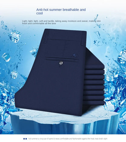 Cool & Comfortable Men’s Summer Trousers – Smart Bamboo Fiber Blend for Work or Casual