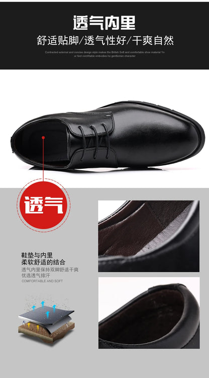 Men’s Formal Leather Dress Shoes – Italian Luxury Lace-Up with Breathable Non-Slip Sole