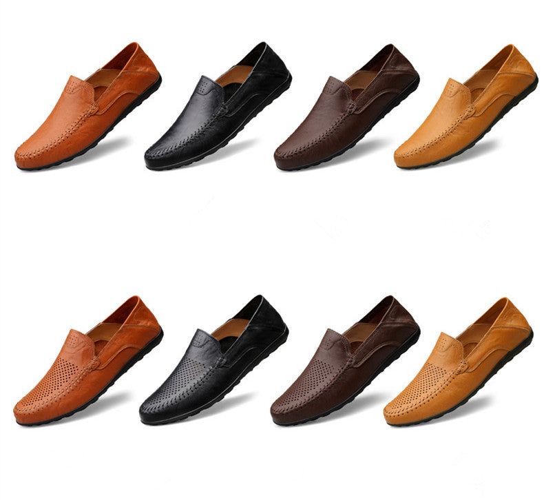 Men’s Genuine Leather Loafers – Casual Luxury Slip-On, Breathable Comfort