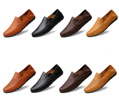 Men’s Genuine Leather Loafers – Casual Luxury Slip-On, Breathable Comfort