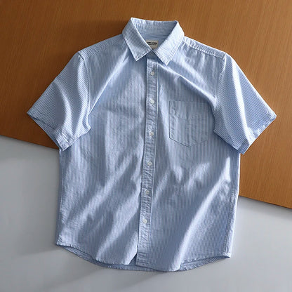 Classic Cotton Oxford Shirt – Effortless Stripes for Smart Summer Style