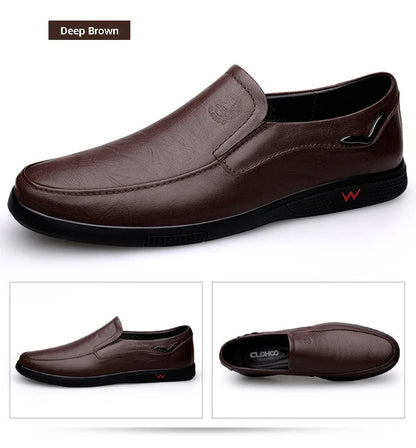 Men’s Business Casual Shoes – Handmade Layered Cowhide Leather with Durable Rubber Bottom for Office & Leisure
