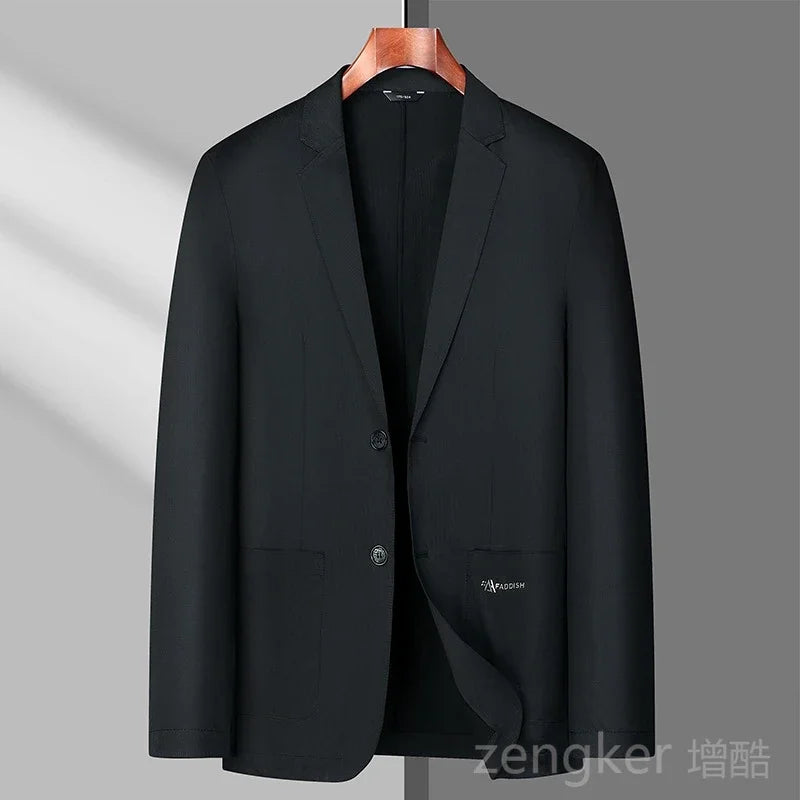 Men’s Ice Silk Summer Blazer – Lightweight Stretch Casual Suit Jacket in Plus Sizes up to 8XL