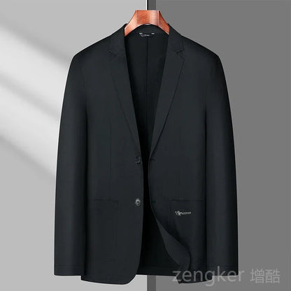 Men’s Ice Silk Summer Blazer – Lightweight Stretch Casual Suit Jacket in Plus Sizes up to 8XL