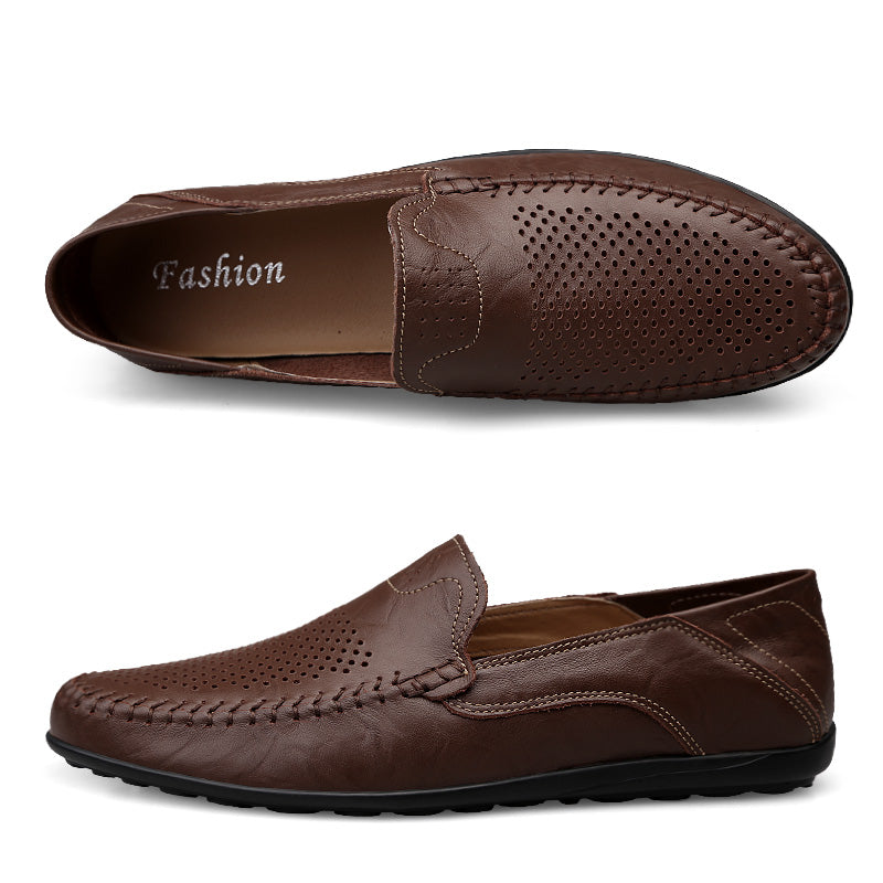 Men’s Genuine Leather Loafers – Casual Luxury Slip-On, Breathable Comfort