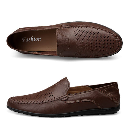 Men’s Genuine Leather Loafers – Casual Luxury Slip-On, Breathable Comfort