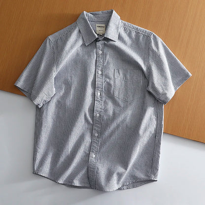 Classic Cotton Oxford Shirt – Effortless Stripes for Smart Summer Style