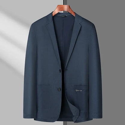 Men’s Ice Silk Summer Blazer – Lightweight Stretch Casual Suit Jacket in Plus Sizes up to 8XL