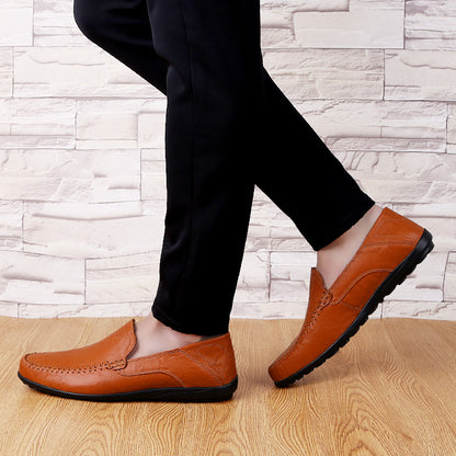 Men’s Genuine Leather Loafers – Casual Luxury Slip-On, Breathable Comfort