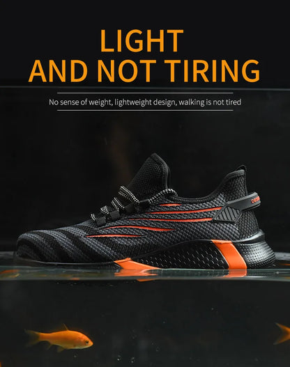 Men’s Safety Work Shoes – Anti-Puncture Indestructible Sneakers, Lightweight Protective Boots