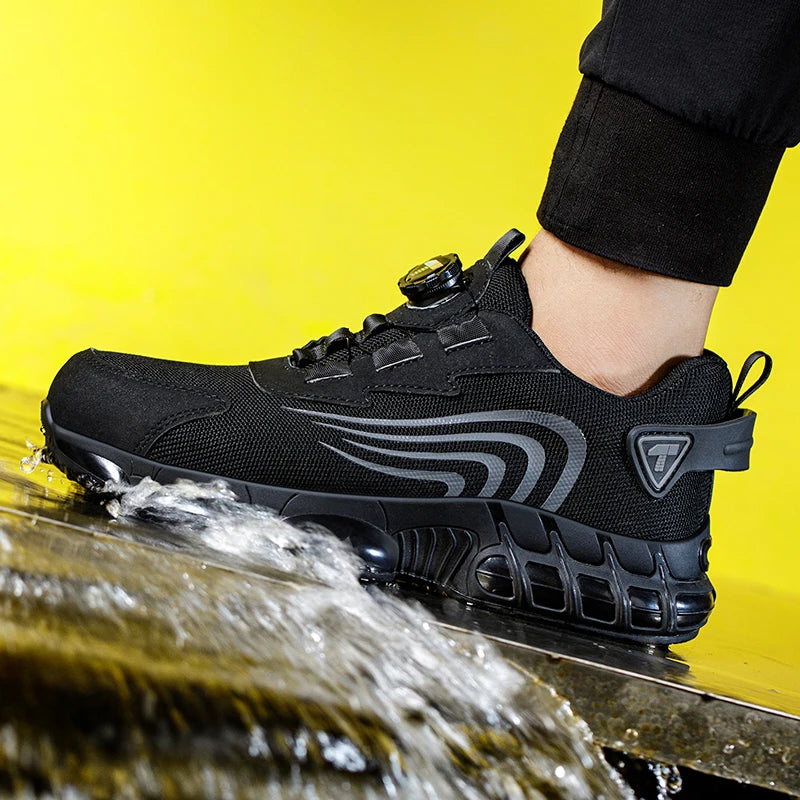 Modern Work Sneakers – Stylish Safety Shoes with Rotary Button Fit & Full Protection