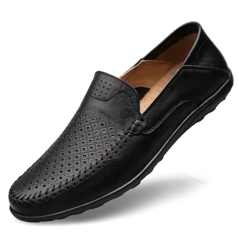 Men’s Genuine Leather Loafers – Casual Luxury Slip-On, Breathable Comfort