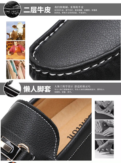 Handcrafted Leather Loafers – Effortless Comfort with Korean-Inspired Style
