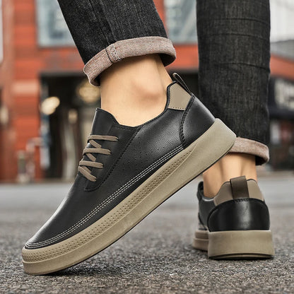 Outdoor Leather Men's Casual Shoes Fashion Breathable Slip-on man Loafers Comfortable Lazy Shoes Soft Flat Driving Walking Shoes