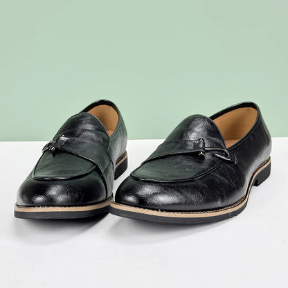 Men’s Formal Leather Loafers – British Style Pointed Toe Slip-On Dress Shoes