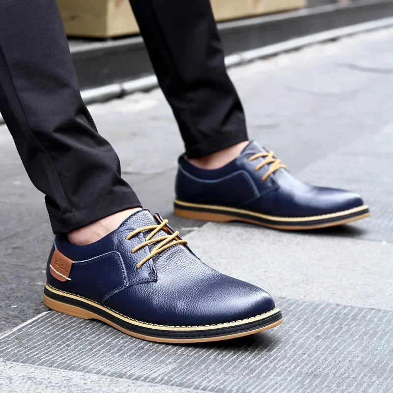 Men’s Oxford Shoes – Genuine Leather Brogue Lace-Up Dress Footwear, Italian Luxury Brand Moccasins & Loafers, Plus Size 38–48