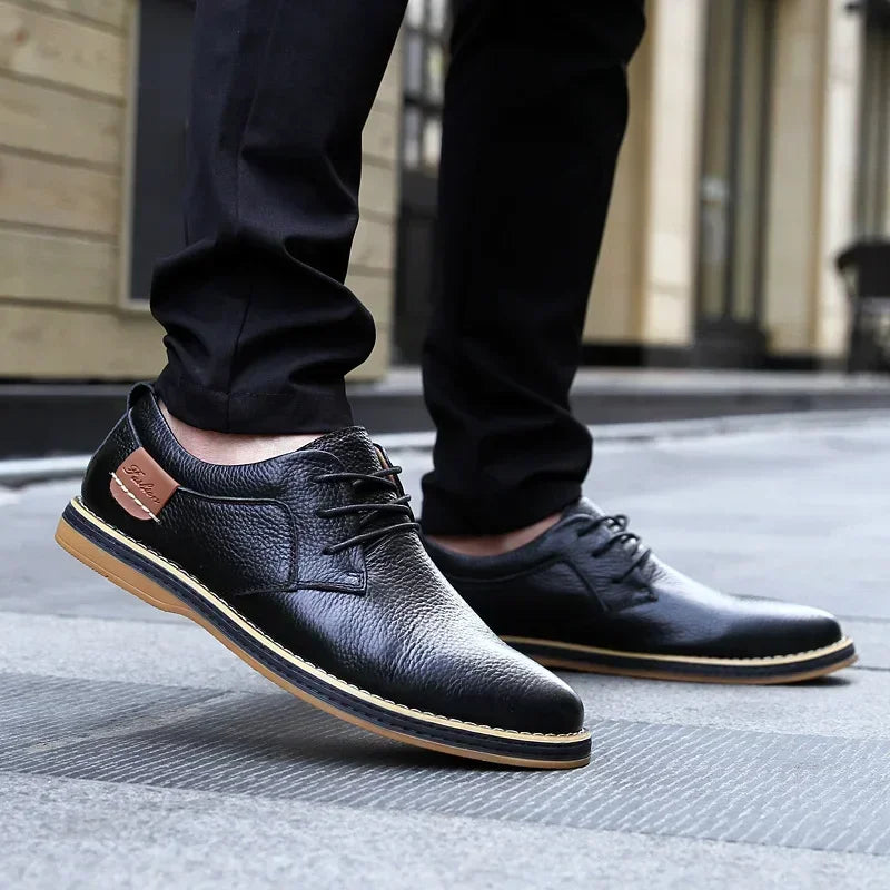 Men’s Oxford Shoes – Genuine Leather Brogue Lace-Up Dress Footwear, Italian Luxury Brand Moccasins & Loafers, Plus Size 38–48