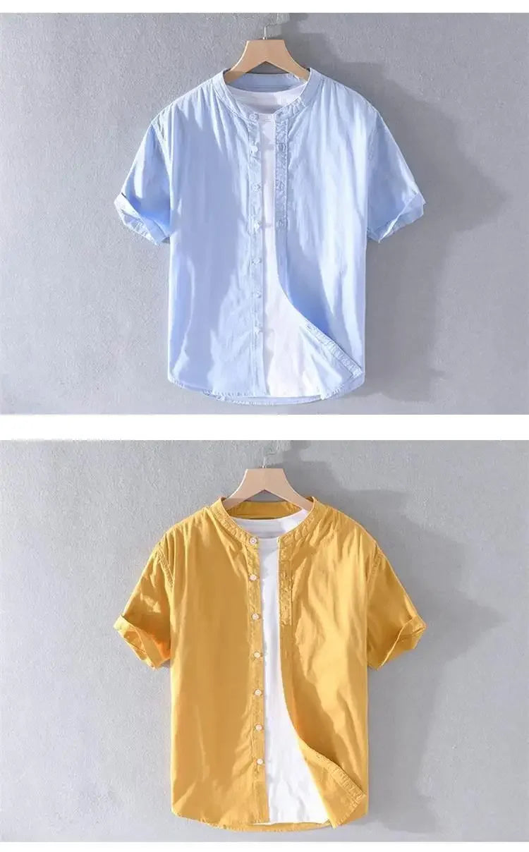 Relaxed Japanese Style Linen Shirt – Breezy Summer Comfort with Artistic Charm