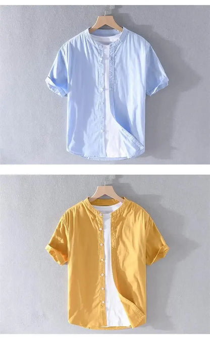 Relaxed Japanese Style Linen Shirt – Breezy Summer Comfort with Artistic Charm