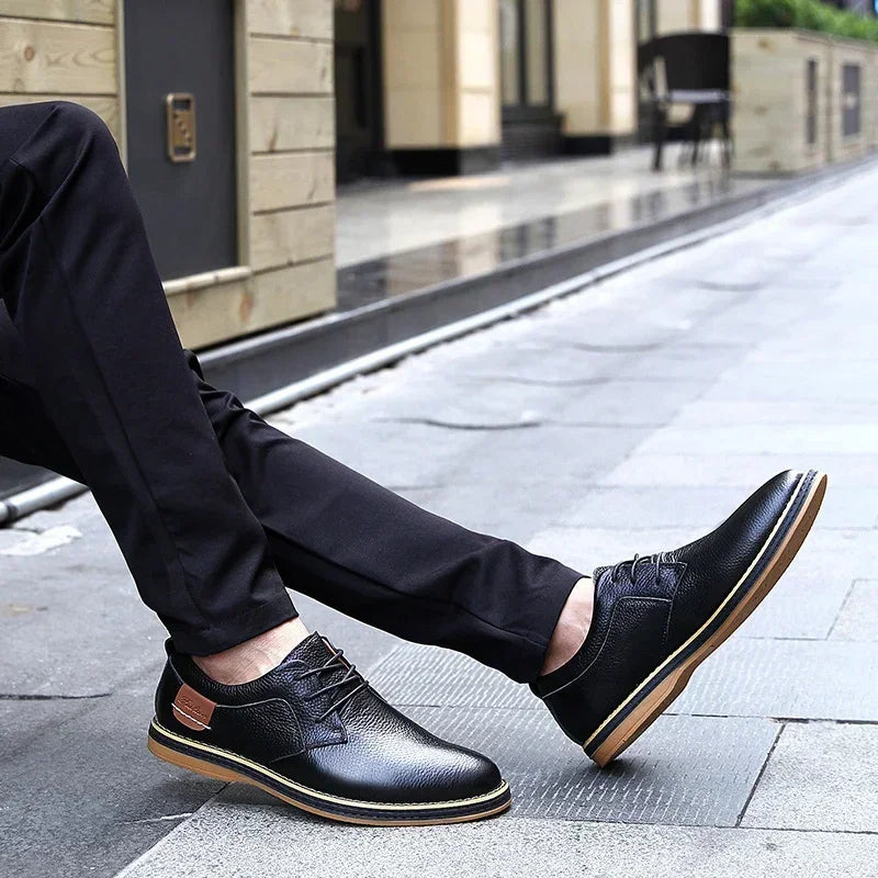 Men’s Oxford Shoes – Genuine Leather Brogue Lace-Up Dress Footwear, Italian Luxury Brand Moccasins & Loafers, Plus Size 38–48
