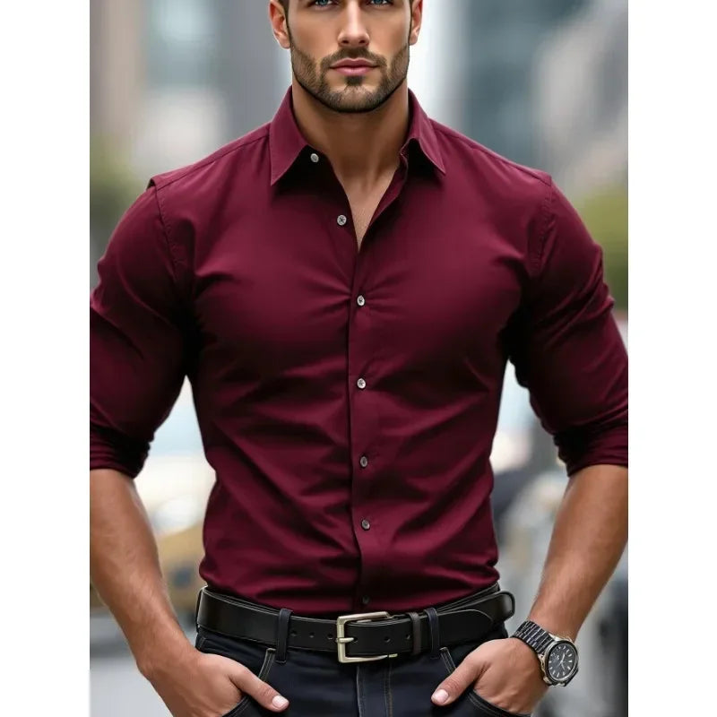 Timeless Men’s Smart Casual Shirt – Stretch Comfort for Work or Everyday Style