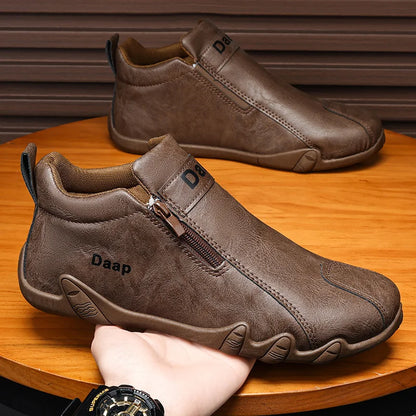 Luxury Men's Casual Shoes Designer Leather Shoes Soft Soles Comfort Sneakers Outdoor Lightweight Flats Anti Slip Walking Shoes