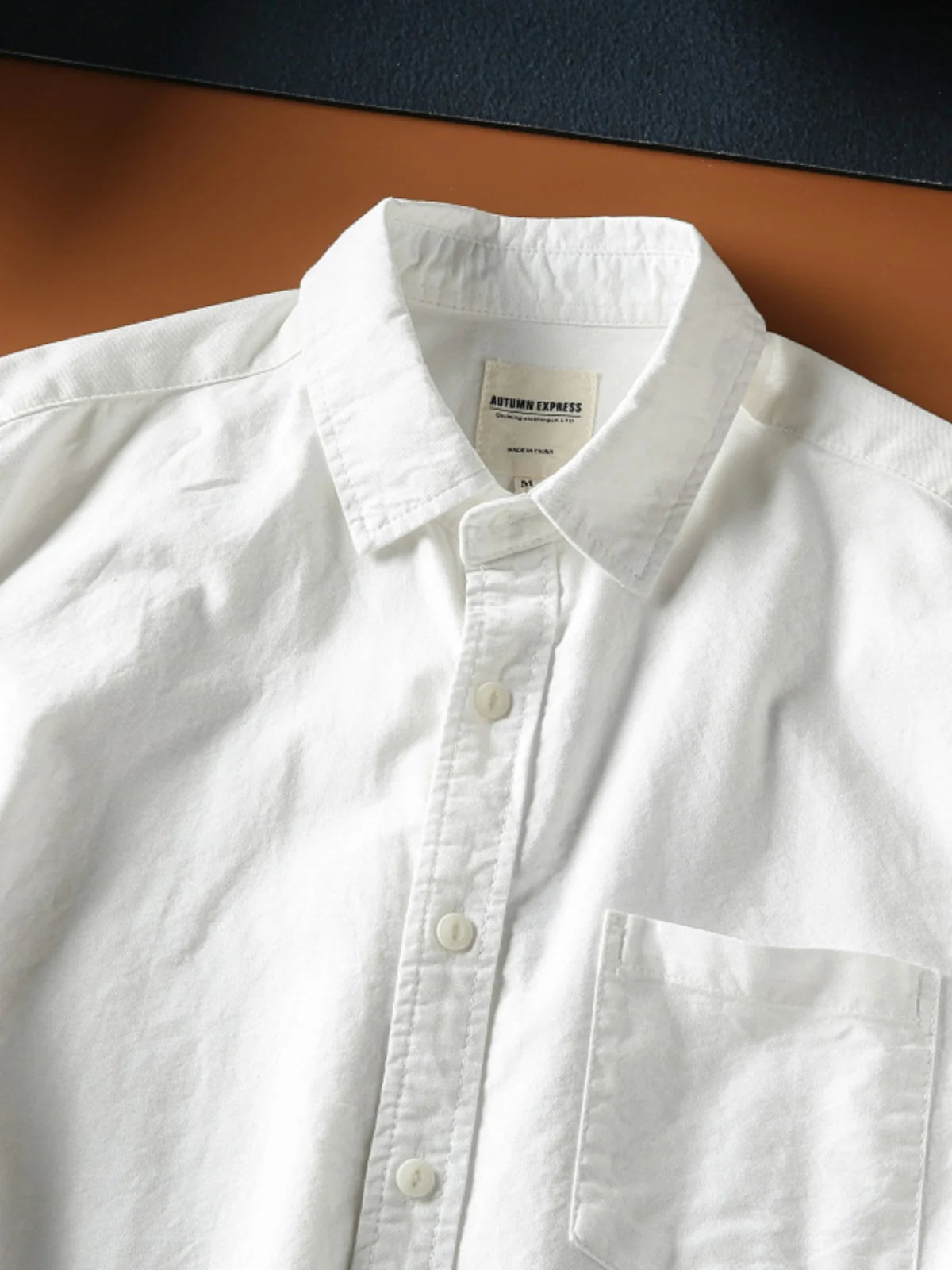 Japanese Short Sleeve Loose Fit Ox Cloth Men's Breathable Cotton