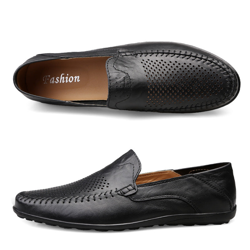 Men’s Genuine Leather Loafers – Casual Luxury Slip-On, Breathable Comfort
