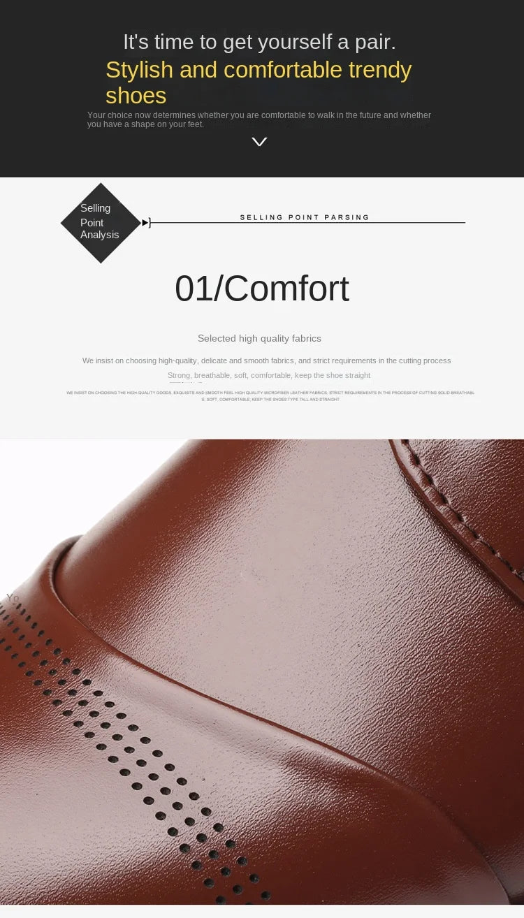 Men’s Formal Leather Shoes – Classic Business Dress Shoes in Large Sizes
