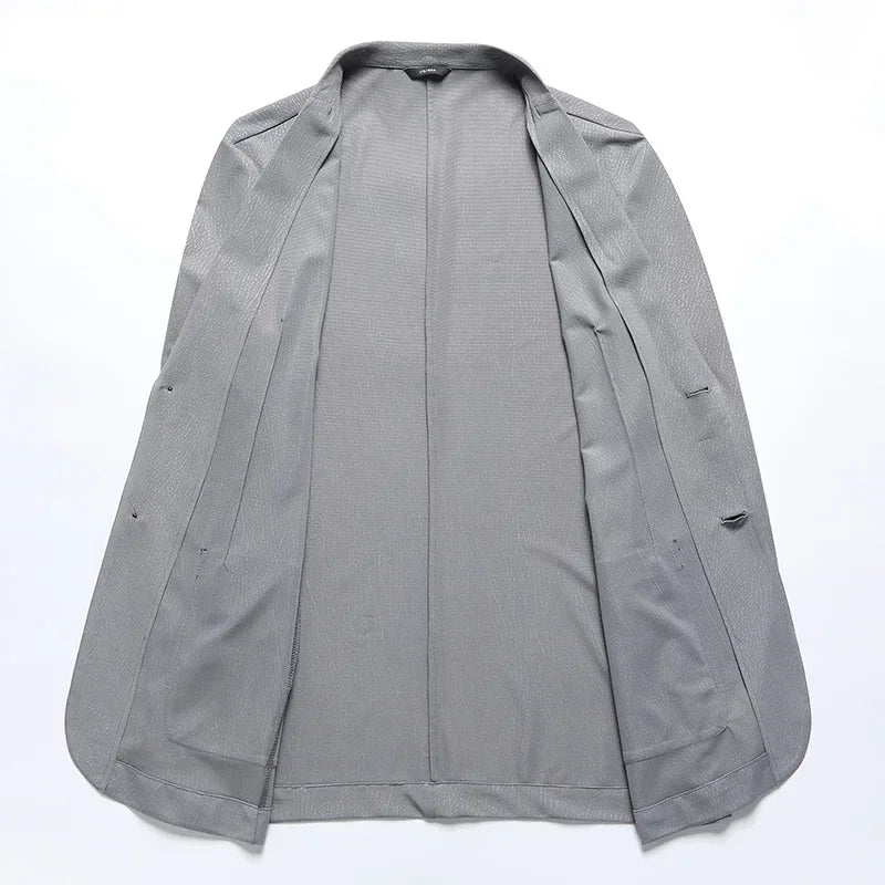 Men’s Ice Silk Summer Blazer – Lightweight Stretch Casual Suit Jacket in Plus Sizes up to 8XL