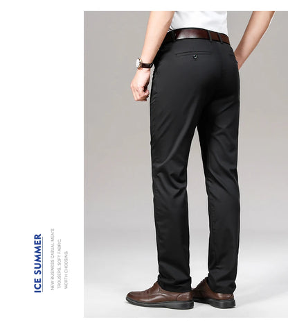 Cool & Comfortable Men’s Summer Trousers – Smart Bamboo Fiber Blend for Work or Casual