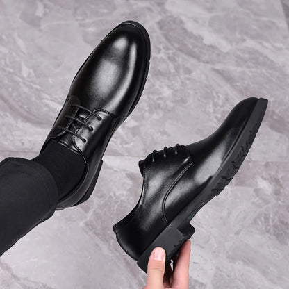 Men’s Formal Leather Dress Shoes – Italian Luxury Lace-Up with Breathable Non-Slip Sole