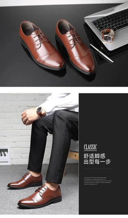 Men’s Formal Leather Shoes – Classic Business Dress Shoes in Large Sizes